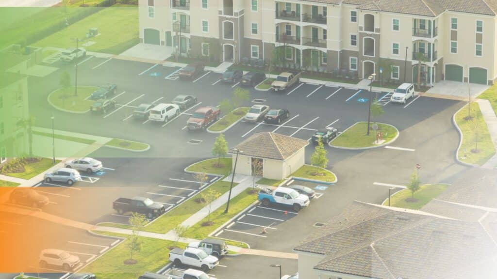 don't forget parking areas as one of the apartment building essentials of maintenance