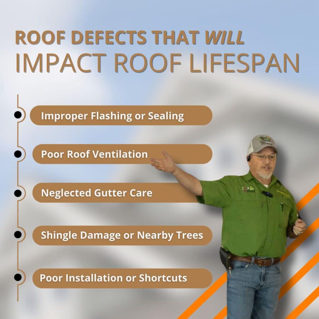 common life expectancy impacting roof defects