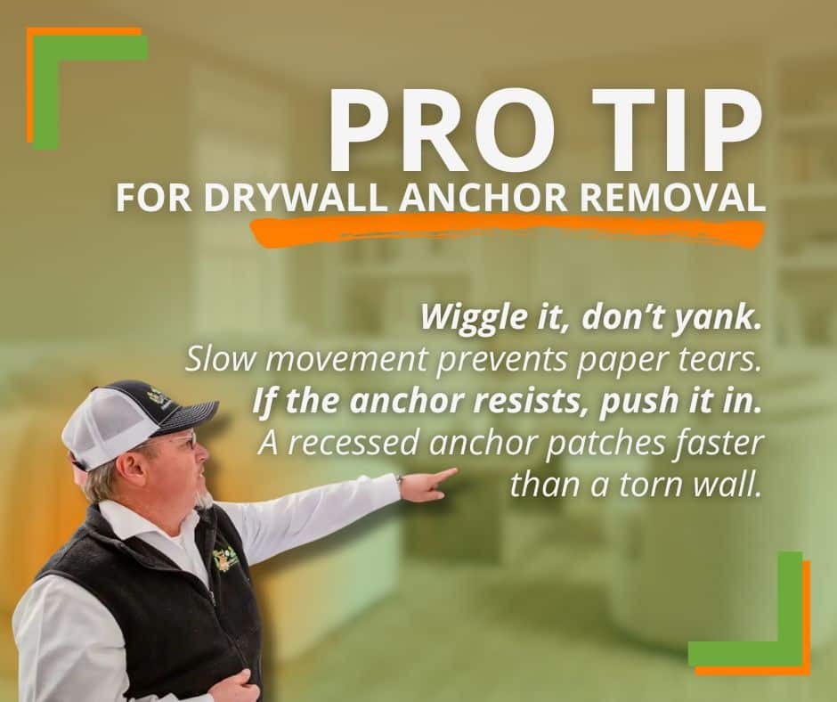 pro tip for removing drywall anchors from wall without damage