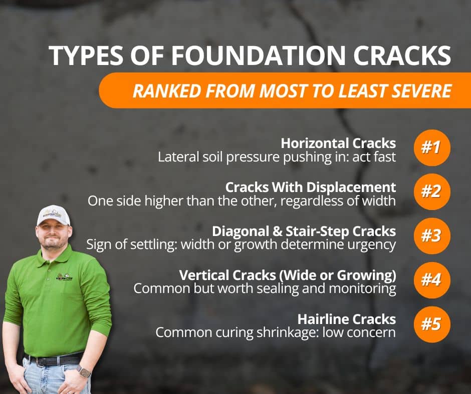 types of foundation cracks
